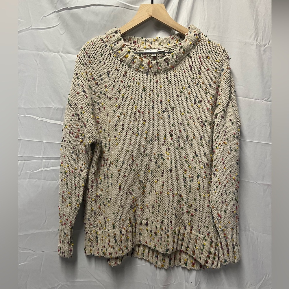 Seven7 Women's Confetti Pom Pom Speckled Sweater - Picture 2 of 12